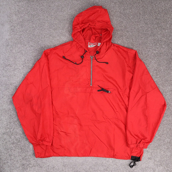 VTG Marlboro Unlimited Windbreaker Nylon 2XL Red Long Sleeve Hooded Jacket - Picture 1 of 13